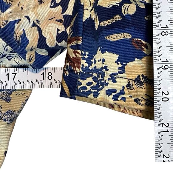 Tropical Cotton Blazer‎ Womens S Blue Lightweight Retro Coastal Resort Vacation - Picture 7 of 10